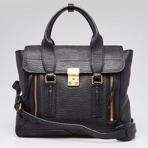 3.1 Phillip Lim Black Leather Pashli Medium Satchel Bag